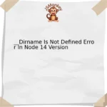 __Dirname Is Not Defined Error In Node 14 Version