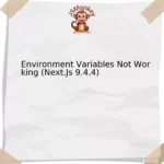 Environment Variables Not Working (Next.Js 9.4.4)