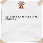 Get User Input Through Node.Js Console