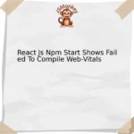 React Js Npm Start Shows Failed To Compile Web-Vitals