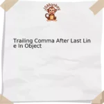 Trailing Comma After Last Line In Object