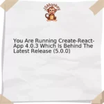 You Are Running Create-React-App 4.0.3 Which Is Behind The Latest Release (5.0.0)