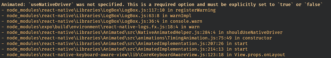Animated `Usenativedriver` Was Not Specified Issue Of Reactnativebase Input
