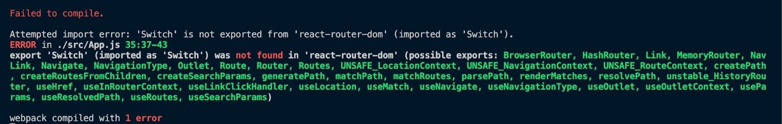 React Redirect Is Not Exported From React-Router-Dom