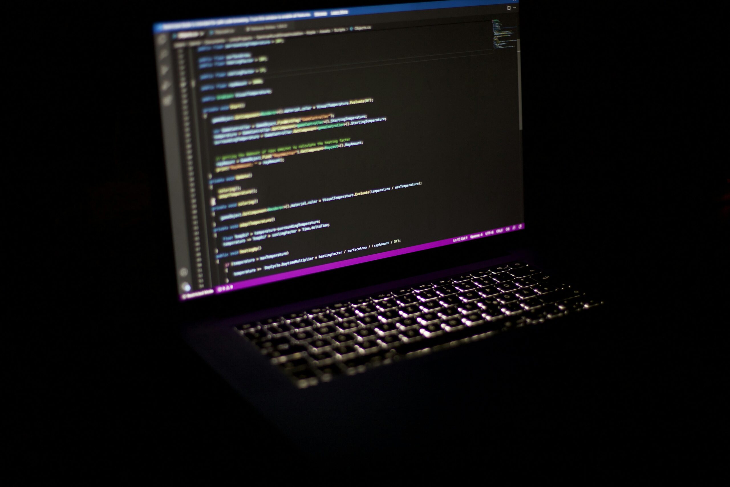 Keywords:
JavaScript code on computer screen - Computer code in c# on a Apple MacBook Pro